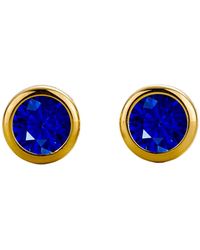 Juvetti - Margo Sapphire Round Bazel Set Earrings - Lyst