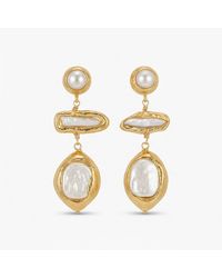 Divine Aria - Lelia Natural Keshi Pearl Statement Dangle Earrings - Lyst