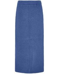 Cara & The Sky - Chloe Knitted Midi Co-Ord Skirt Denim - Lyst