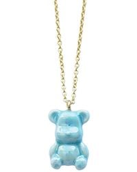 POPORCELAIN - Baby Porcelain Teddy Bear Necklace, Tone - Lyst