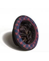 Dasmarca Hats - Bruno Felt Porkpie Hat With Retro Stripe Appliqué - Lyst