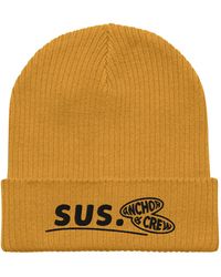 Anchor and Crew - Mustard Sus Gen. Organic Cotton Embroidered Beanie - Lyst