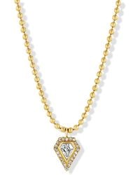 Jewelbird - Diamond Shield Necklace - Lyst