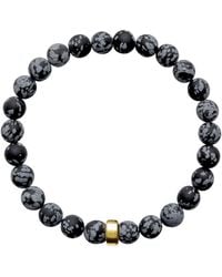 Ora Pearls - Aro Men's Snowflake Obsidian Bracelet Gold Bead - Lyst