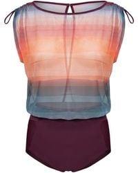 Serotone Swim - Mesh Top One Piece - Lyst
