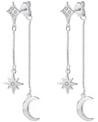Luna Charles - Karita Moon & Star Double Chain Earrings - Lyst
