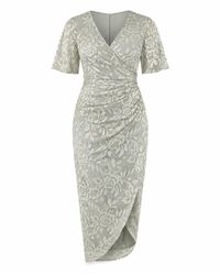 Girl In Mind - Natasha Angel Sleeve Wrap Midi Dress - Lyst