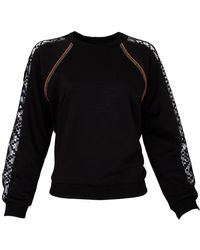 Lalipop Design - Black Sweatshirt With Guipure Lace Raglan Sleeves - Lyst