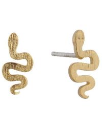 Bermuda Watch Company - Annie Apple Rio Sterling, Vermeil Snake Brushed Stud Earrings - Lyst