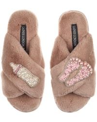 Laines London - Classic Laines Slippers With New Baby Girl Brooches - Lyst