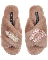Laines London - Classic Laines Slippers With New Baby Girl Brooches - Lyst