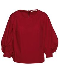 Conquista - Burgundy Top With Bishop Sleeves - Lyst