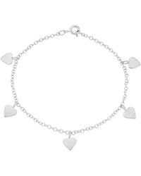 Posh Totty Designs - Sterling Silver Heart Station Bracelet - Lyst