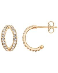 Diamonbliss - Pave Duo Hoop Earrings - Lyst