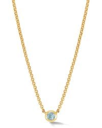 Dower & Hall - Aquamarine Round Dewdrop Pendant - Lyst