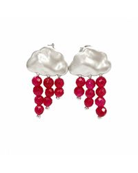 Way to Chic - Cloud Stud Earrings With Agate Beads - Lyst