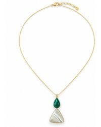 Saéa - Mother Of Pearl And Malachite Pendant Necklace - Lyst