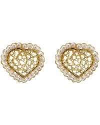 Lavish by Tricia Milaneze - Pearl & Amour Mini Posts Handmade Crochet Earrings - Lyst