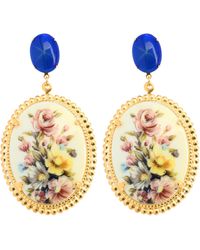 The Pink Reef - Large Navy Star Vintage Cameo Earrings - Lyst