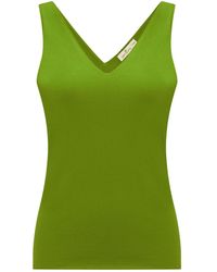 Peraluna - Ruby Top V-Neck Fine Knit Tank Top - Lyst