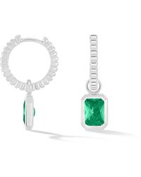 Dower & Hall - Single Hoop With Garnet Drop Earring - Lyst