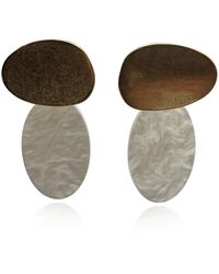 Michael Nash Jewelry - Chiara Worn And Mother Of Pearl Pierced Resin Drop Earrings - Lyst