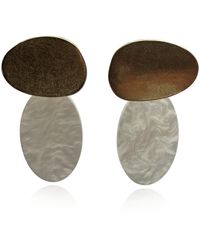 Michael Nash Jewelry - Chiara Worn And Mother Of Pearl Pierced Resin Drop Earrings - Lyst
