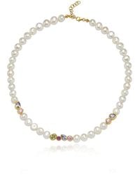 LINYA JEWELLERY - Diana Colorful Stone Pearl Necklace - Lyst