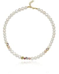 LINYA JEWELLERY - Diana Colorful Stone Pearl Necklace - Lyst