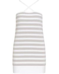 Conquista - Strappy Striped Mini Dress - Lyst