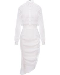 AVENUE No.29 - Raglan Sleeve Shirt Dress With Side Gathering - Lyst