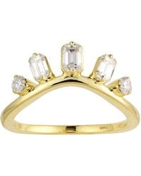 Artisan - 14K Emerald Cut & Round Diamond Crown Ring - Lyst