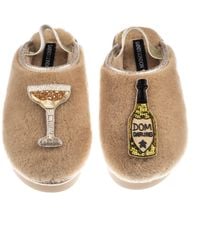 Laines London - Neutrals Flatform Cloud Closed Toe Slippers With Dom Darling Champagne Brooches - Lyst
