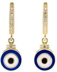 Ebru Jewelry - Enamel Evil Eye Plated Earrings - Lyst