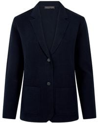 Paul James Knitwear - Midweight Cotton Tara Relaxed Fit Knitted Blazer - Lyst