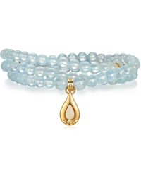 Aurozia - Five Elements Water/ Vermeil Aquamarine Waterdrop Pendant Three Layered Crystal Bracelet & Necklace - Lyst
