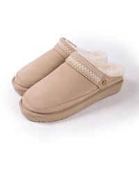 Pretty You London - Neutrals Hallie Sheepskin Multiway Slippers - Lyst
