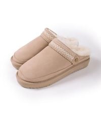 Pretty You London - Neutrals Hallie Sheepskin Multiway Slippers - Lyst