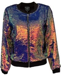 Any Old Iron - Oil Slick Sequin Bomber Jacket - Lyst