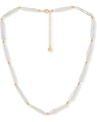 Pearls of the Orient Online - Decus 'Stick' Cultured Freshwater Pearl Necklace With Plate Beads - Lyst