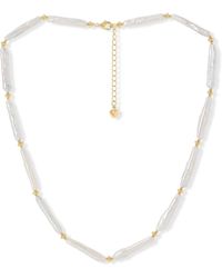 Pearls of the Orient Online - Decus 'Stick' Cultured Freshwater Pearl Necklace With Plate Beads - Lyst