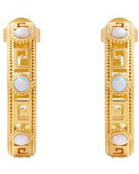 Karma and Luck - Infinite Harmony Opal Greek Key Hoop Earrings - Lyst
