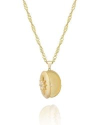 LINYA JEWELLERY - Pole Star Pearl Locket Necklace Matte - Lyst