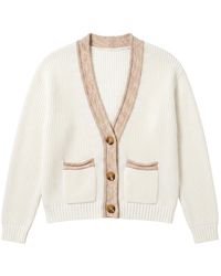Brodie Cashmere - Contrast Effect Trim Cardigan - Lyst