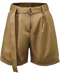 Smart and Joy - Buckle And Front Pleats Cotton Shorts - Lyst
