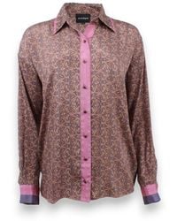 Monzlapur New York - Paisley Motif Long Sleeve Shirt- Lilac - Lyst