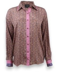 Monzlapur New York - Paisley Motif Long Sleeve Shirt- Lilac - Lyst