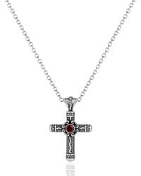 Unaloe - Necklace With Ruby Cross Pendant – Sterling Jewelry - Lyst