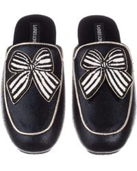 Laines London - Classic Mules With Stripe Bow Brooches - Lyst