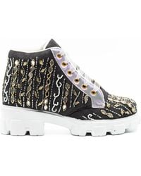 Rettrose - Brooklyn Luxury Slate Suede Handmade Embellished Boot - Lyst